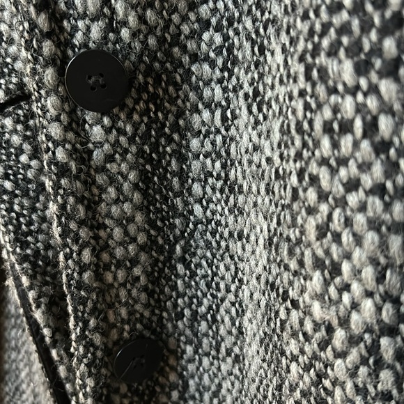 Eileen Fisher Wool Tweed Winter Coat with Buttons pockets Black Grey xsmall - Picture 14 of 14